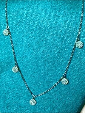 925 Stationed Pave Disk Necklace